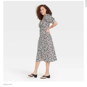 Who What Wear Puff Short Sleeve Empire Waist Dress